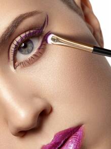 软毛化妆刷套装 - 黑色和金色新月眼线刷、唇刷、遮瑕刷、细节刷、扁平斜角刷（用于精确化妆、眼下和泪沟区域），便携 - 黑色 - 查看 4