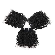 6 Inch Short Fluffy Jerry Curl Hair Extensions, Brazilian Deep Wave Remy Human Hair Extensions - SNatural - View 6