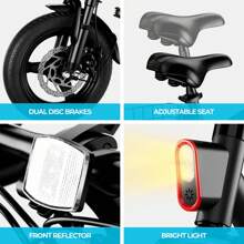 WIND HORSE Electric Bike With Basket, 14" Folding Ebike 22 MPH, 35 Miles Range, Dual Suspension, 715W Peak Brushless Motor With 30° Uphill, Adjustable Seat, Commuter Electric Bicycle For Adults 330LBS Load