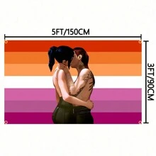 Arazzo/Tappezzeria a bandiera arcobaleno rosa raffigurante Caitlyn, stile lesbo arcano, per decoro da parete di camera da letto o sala universitaria, banner d'arte, coperta vintage, decorazione d'interni estetica