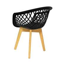 Cadeira Para Mesa De Jantar Cozinha Sala Quarto Penteadeira Escrivaninha Varanda Area Gourmet Web Preta Quintal Base Madeira Feminina - Preto - Visão 6