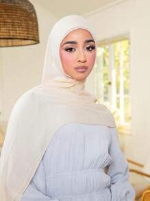 Nouvelle écharpe d'imitation de lin pour dames, automne/hiver, couleur unie, rétro, kaki, châle long en gros - Multicolore - Voir 17