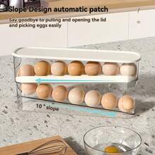 Stackable Egg Storage Box, Space-Saving Rolling Egg Holder For Refrigerator, Durable Washable Plastic, No Battery Needed, Ideal For Home Organization - Multicolor - View 5