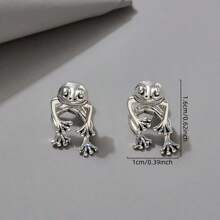 Vintage Frog Earring Set - Exquisite Animal-Shaped Stud Earrings With Delicate Details, Fashionable Holiday Accessories, Suitable For Women, Classic Jewelry Gift Idea