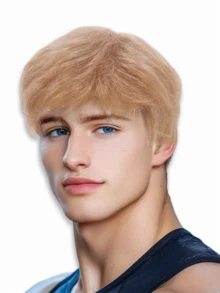 Men Blonde Short Wig For Men Stylish Natural Realistic Straight Synthetic Wig For Man Male Guy Daily Cosplay Party Anime Costume Male Wigs For Daily Use REEWES Wigs 12inch/30.5cm
