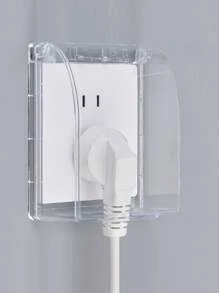 1 pezzo Copertura impermeabile per presa elettrica, copertura protettiva anti-spruzzi per interruttori e prese a parete, copertura protettiva trasparente da 86 mm per prese, scatola di protezione impermeabile per prese da cucina, balcone, bagno, toilette, esterno (nero/trasparente)