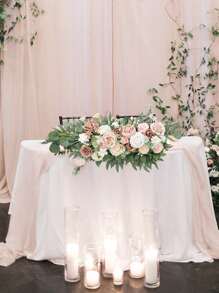 Rose Wedding Arch Flowers Artificial Flower Swag Pink Wedding Sign Flowers Wedding Flower Greenery Arrangements For Ceremony And Reception Backdrop Decoration