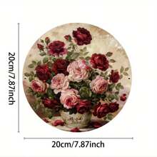 1pc Eternal Beauty Blooming Rose Vintage Sign, Metal Wall Decor Suitable For Home, Restaurant, Cafe, Garage, Imaginative Wall Art, 8x8 Inches