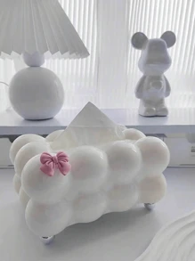 1 pieza Caja de pañuelos cuadrada de diseño con burbujas, soporte para el baño, tocador y automóvil - Multicolor - Ver 13