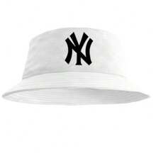 Chapéu Bucket Hat Unissex Leve Praia Verão Casual Moda Redondo Versátil Estampado New - Branco - Visão 1