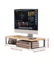 miwoo 1pc Desktop Computer Monitor Stand Riser Shelf Back To School