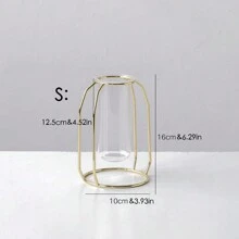 1pc Creative Household Decorative Dried Flower Arrangement For Living Room, Dining Table Home Decor Vase Room Decor Flower Vase Glass Vase