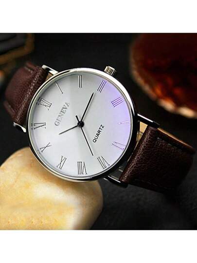 New Popular Horloge Roman Numerals, Business Quartz Men, Ideal