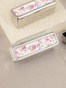 1 pezzo Organizer rettangolare per rossetti placcato argento (Organizer per rossetti con stampa famosa, specchio, scatola per gioielli, organizer elegante e alla moda per cosmetici, borsa per cosmetici, organizer per rossetti (adatto per lucidalabbra, rossetto, balsamo labbra, olio per labbra, lucidalabbra) Regalo perfetto per famiglia, amici, colleghi e persone care! Compleanno, vacanze, viaggi, omaggi, viaggi, roba economica, articoli da viaggio essenziali - Multicolore - Visualizzare 10
