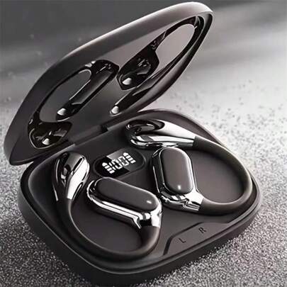 Wireless Earphones, 5.4 Bluetooth Headphones, Wireless For Running, With ENC Noise-Proof Microphone, 3D Deep Bass On-Ear Headphones, Sports Earbuds, Ear Hook Design, Compatible With IOS/Android