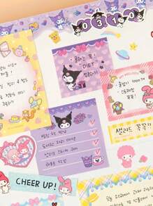Sanrio 330pcs/Pack Sanrio Kuromi Ins-Style Memo Pad Sticky Notes Combination, Kitty Adhesive Tabs, Index Stickers, Student Gift, Back To School Essentials