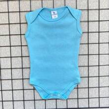 Kit Com 5 Body de Bebê Regata Sem Manga Menino 100% Algodão.