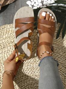 Handmade Women's Fashion Comfortable Non-Slip Soft Open Toe Flat Sandals, Summer