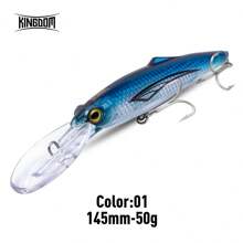 KINGDOM Kingdom Floating Minnow 50g 74g 145mm 160mm Artificial Jerkbaits Sea Fishing Lure Long Casting Swimbait Fishing Hard Baits Seabass