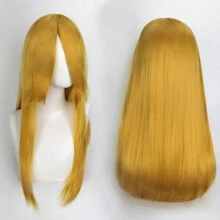 FULCRUM 24 Inch Pink Blue Green Black Anime Costume Long Straight Cosplay Wig Heat Resistant Synthetic Fibers Wig For Party Halloween Christmas