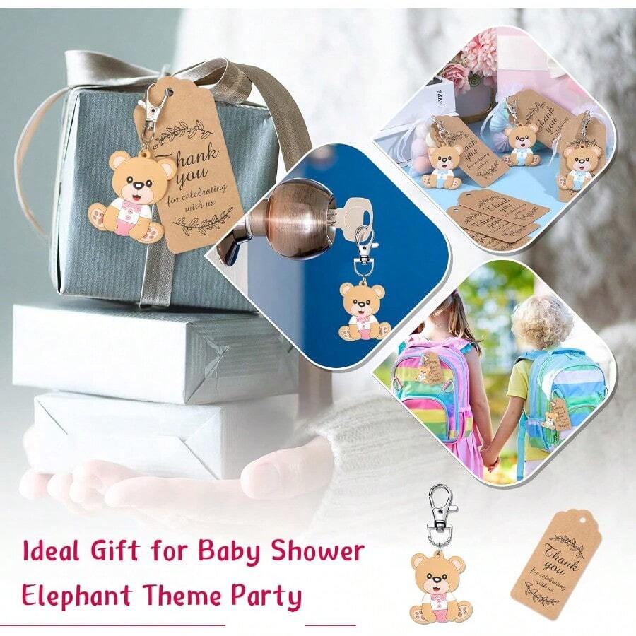 MOVINPE Lot De 40 Porte-clés En Organza Avec étiquettes De Remerciement