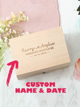Gepersonaliseerde huwelijksherinneringen, cadeaudoos met namen van koppels, huwelijksherinneringsdoos, gepersonaliseerde houten herinneringsdoos, Mr. en Mrs. cadeaus, opbergdoos voor jubileumherinneringen, gegraveerde herinneringsdoos, cadeau voor koppels, multifunctioneel, duurzaam, decoratief, herbruikbaar, prachtig, stijlvol, hoge kwaliteit, kleurrijk, modern, op maat gemaakt, gepersonaliseerd, uniek, ideale cadeaus voor hem, ideale cadeaus voor haar, vriend, vader, vriendin, moeder, familie, vrienden, theesalon, huis, tuin, kantoor, voor jubilea, voor Valentijnsdag, voor Moederdag, voor verjaardagen, voor Vaderdag, voor afstuderen, voor bruiloften, voor housewarming