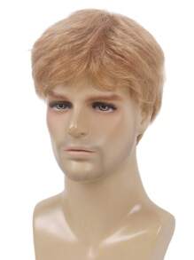 Men Blonde Short Wig For Men Stylish Natural Realistic Straight Synthetic Wig For Man Male Guy Daily Cosplay Party Anime Costume Male Wigs For Daily Use REEWES Wigs 12inch/30.5cm