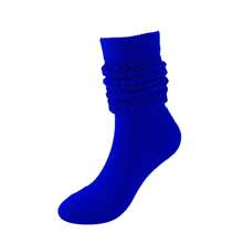 1 par de calcetines azules holgados, calcetines de media pantorrilla para mujer