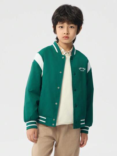 Balabala Kids' Color-Block Baseball Jacket For Spring