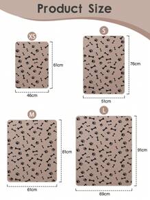 2pcs Strong Absorbent & Non-slip & Leakproof Pet Mat With Dog Paw & Bone Print, Beige