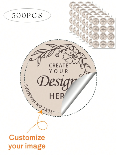 500/1000PCS Custom Waterproof Stickers – Personalized Labels With Logo, Text, Or Image – Thank You Labels For Business, Gifts, & Special Occasions – Vintage, Exquisite, Adhesive Design For Anniversaries, Birthdays, Weddings & More – Perfect For Home, Office, Kitchen & More, Fashionable, Colorful, Cute, Simple, Kawaii, Unique Personalized Customized Gifts,,Personal Items