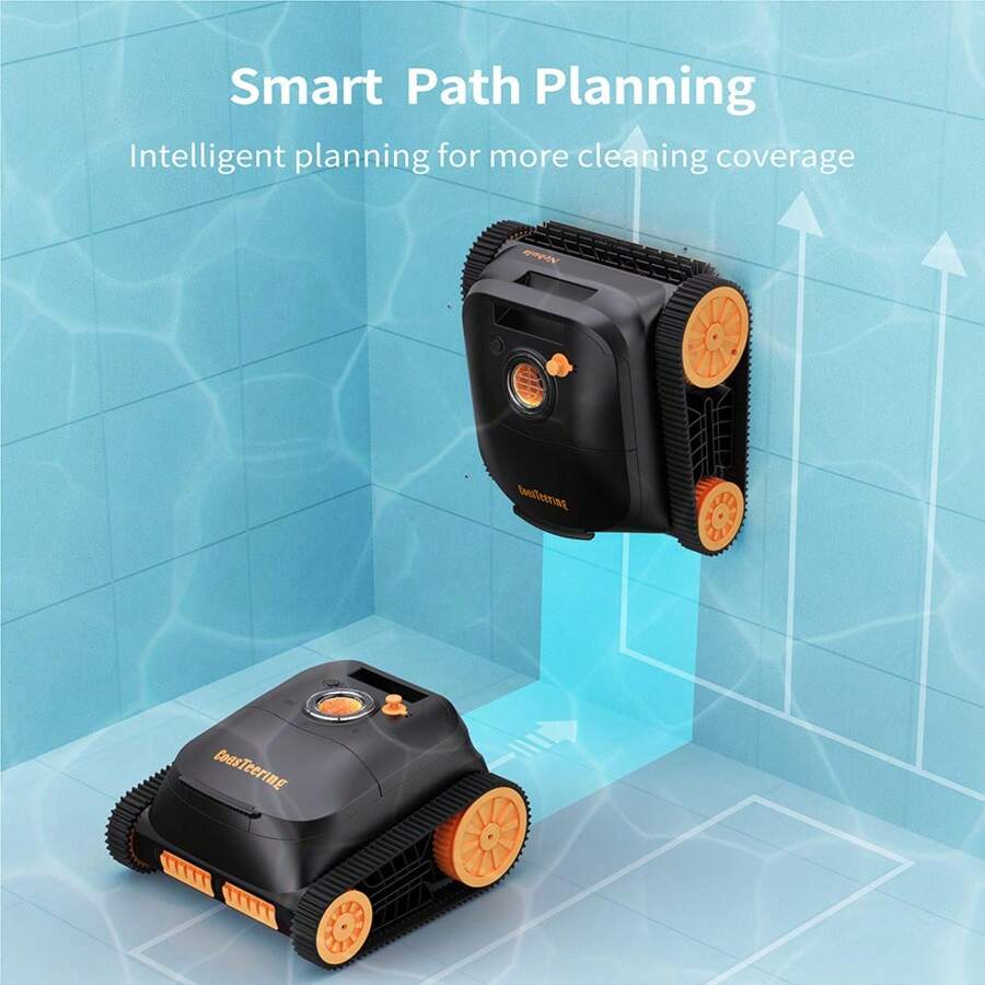 CoasTeering Nebula Akku-Poolroboter, 180 Minuten Laufzeit, Wandklettern und Wasserlinienreinigung, bürstenlose Motoren, intelligente Navigation, Reinigung von in den Boden eingelassenen Pools bis zu 3229 m².