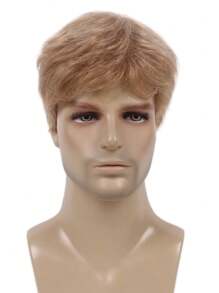 Men Blonde Short Wig For Men Stylish Natural Realistic Straight Synthetic Wig For Man Male Guy Daily Cosplay Party Anime Costume Male Wigs For Daily Use REEWES Wigs 12inch/30.5cm