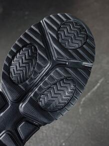 DINGZU Heren sportschoenen, slipvaste ademende kleurblok zwarte patchwork effen formele outdoor veterschoenen lage casual sportschoenen, formele leren schoenen, modieuze minimalistische stijl, veelzijdige lage schoenen met dikke zool, sportschoenen voor heren