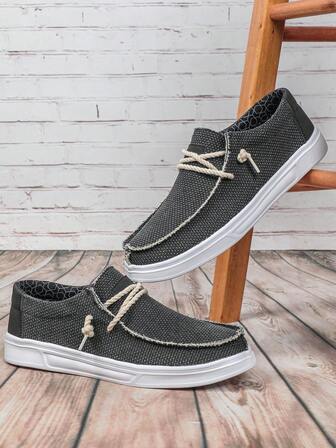 四季深灰色男鞋，新款休闲步行鞋，适合通勤、旅行，舒适百搭的一脚蹬乐福鞋（适合宽脚，建议订购大一码）