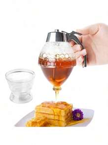 Juice Syrup Cup Squeeze Bottle Storage Pot Stand Holder Bee Drip Dispenser Kettle Honey Jar Container Kitchen Accessories