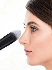 MAANGE 4 piezas Juego de herramientas de maquillaje profesional, 2 piezas Brochas de maquillaje faciales de doble extremo y 2 piezas Esponja de polvo triangular, Brocha de base biselada y cónica, Brocha de contorno, Brocha de sombra, Herramientas de maquillaje con fibra suave y amigable con la piel para un fácil transporte, Juego para viajes, Regalo para mujeres y niñas, Juego de brochas, Juego de brochas de maquillaje, Juego completo de maquillaje, Juego de brochas de maquillaje, Juego de maquillaje completo, Juego de brochas, Juego de brochas de maquillaje, Juego de regalo de maquillaje, Juego - Negro - Ver 10
