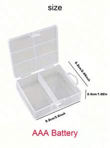2packs Battery Storage Box, Battery Storage Case, Battery Holder, Clear. Each Case Stores 24 Batteries