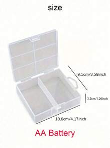 2packs Battery Storage Box, Battery Storage Case, Battery Holder, Clear. Each Case Stores 24 Batteries