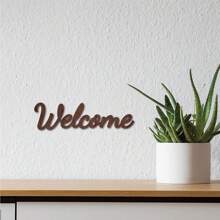 1PC Cutout Sign Family Letter Wooden Wall Arts Decor Quotes Wood Word Sculpture Signs Rustic Farmhouse For Housewarming Home Front Door Entryway Wall Decoration, Brown, 11.9 X 5.5inch