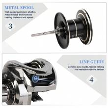 BILLINGS Baitcasting Fishing Reel With Magnetic Brake System,7.2:1 High-Speed Gear Ratio,High Strength Metal Spool,LightWeight ,Suitable For Freshwater And Saltwater
