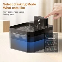 Fontaine pour chat sans fil, fontaine d'eau de 2,2 L pour chats, sans fil avec capteur de mouvement, fontaine à boire pour chats, pompe à eau silencieuse avec LED, fonctionnant sur batterie 2600 mAh, filtration de haute qualité