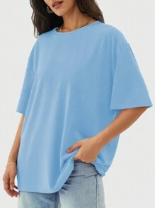 Speed mate [Printemps/Été] Tee-shirts basiques à manches courtes col rond oversize pour femmes, hauts de sport