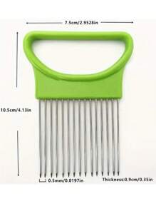 2 piezas/1 pieza Sujetador de cebolla para rebanado, cortador de cebolla de acero inoxidable para rebanado, rebanador de patata, limón, tomate, peine de cocina para verduras, frutas y carne