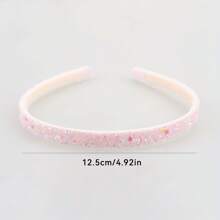 Aa-6pcs Sparkle & Shine Hairbands For Girls - Adorable Glitter Hearts, Stars & Bows, Stretchable Fabric Headbands In Pastel Candy Colors - Comfort Fit, No Slip Design, Hair Accessories For Girls-2025 Home Bathroom Decor Summer