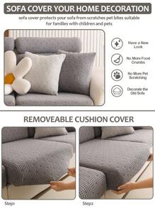 1 PC Grid Dots Sofa All Inclusive Universal Set Shake Fleece Anti Cat Scratch Four Seasons Universal Elastic Sofa Cover Cushion Cap Non Slip Sofa Backrest Cover,Suitable For Living Room Sofa Protection Of L-Shaped Sofas And 1, 2, 3, 4 Seat Sofas