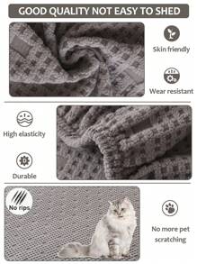1 PC Grid Dots Sofa All Inclusive Universal Set Shake Fleece Anti Cat Scratch Four Seasons Universal Elastic Sofa Cover Cushion Cap Non Slip Sofa Backrest Cover,Suitable For Living Room Sofa Protection Of L-Shaped Sofas And 1, 2, 3, 4 Seat Sofas
