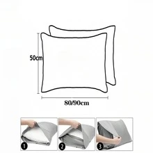 2 Pcs Solid Color Waterproof Pillowcases Soft And Comfortable - Standard Or King Size - Blue - View 8