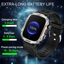 LIVLOV Smart Watch With Flashlight/ SOS Modes For IPhone Android, 1.96'' HD Screen Sport Fitness Tracker With 420mAh Battery, Answer/Make Calls, AI Voice, Waterproof Watch With 100+ Sports, Sleep Monitor, Pedometer, Games, Smartwatches For Men And Women