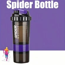 1 件 500ml/17oz 运动摇摇杯，带搅拌球和拖拽储物盒，防漏 - 适合学校、健身房和户外健身活动